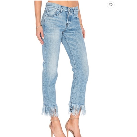 3x1 NYC Stella Fringe Crop Jeans